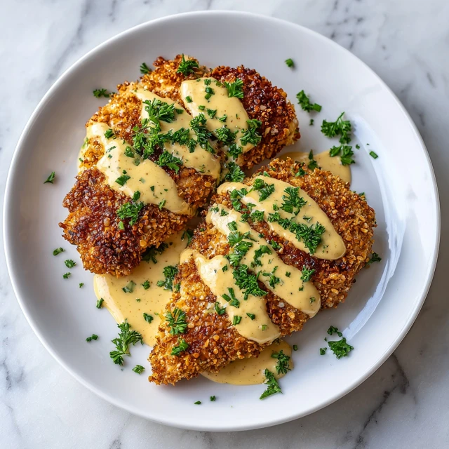 Pretzel Chicken with Mustard-Cheddar Sauce – A Crispy, Cheesy Dinner Favorite