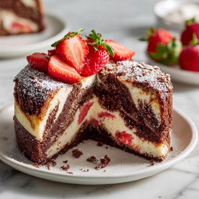 Easy Strawberry Cheesecake Earthquake Cake – Rich, Swirled, and Irresistible