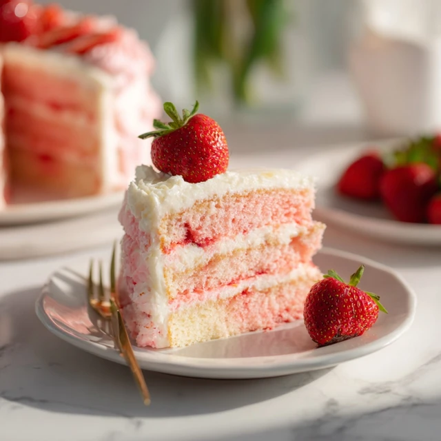 Pink Strawberry Layer Cake Recipe – Sweet, Moist, and Stunning