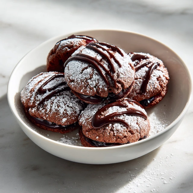 Chocolate Cherry Cookies with Rich Ganache Filling