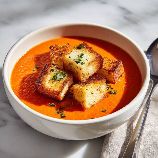 Creamy Tomato Bisque with Grilled Cheese Croutons: A Heartwarming Comfort Food Classic