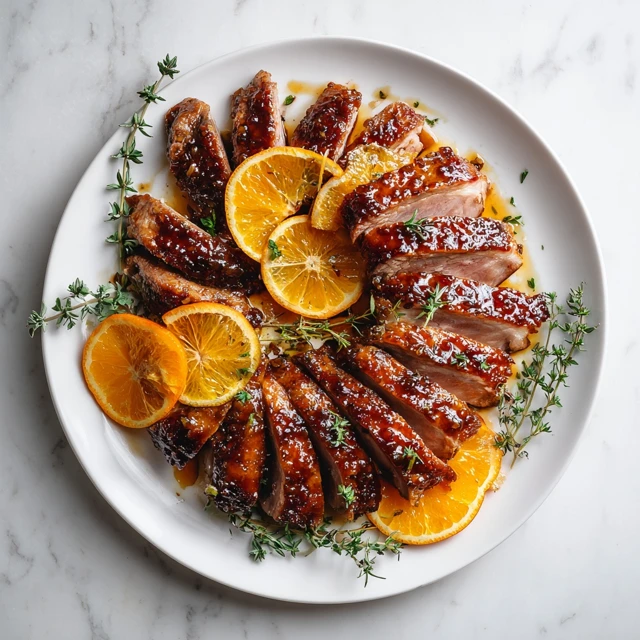 crispy duck with orange glaze