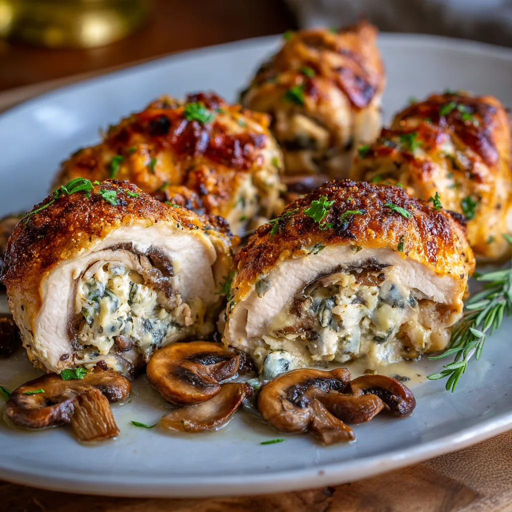 Garlic Butter Mushroom Stuffed Chicken