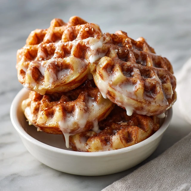 Glazed Apple Fritter Waffle Donuts – Crispy Sweet Apple Treat