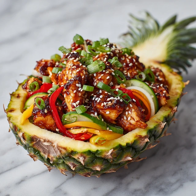Teriyaki Chicken Pineapple Bowls – Sweet, Savory & Stunning