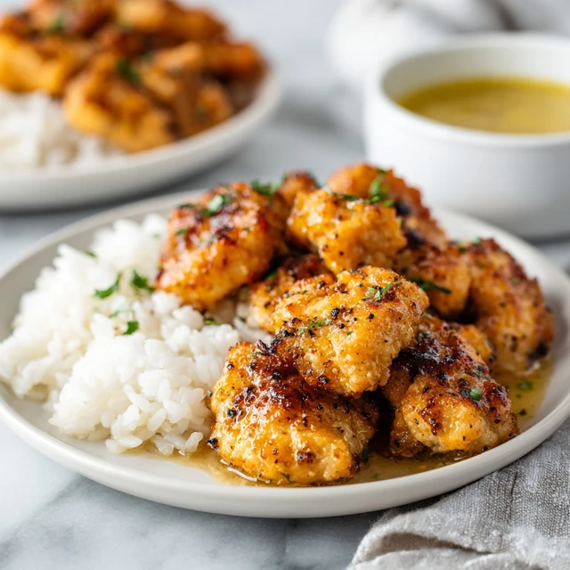 Garlic Butter Chicken Bites with Rice – A Simple Yet Flavor-Packed Dinner