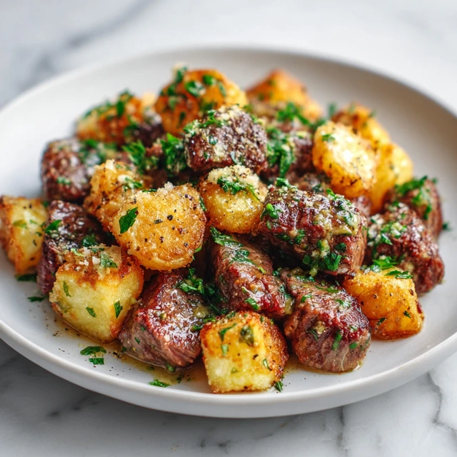 Garlic Butter Steak Bites with Crispy Potatoes