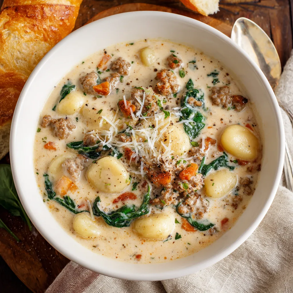 Creamy Italian Sausage Gnocchi Soup | Easy Cozy Dinner Recipe