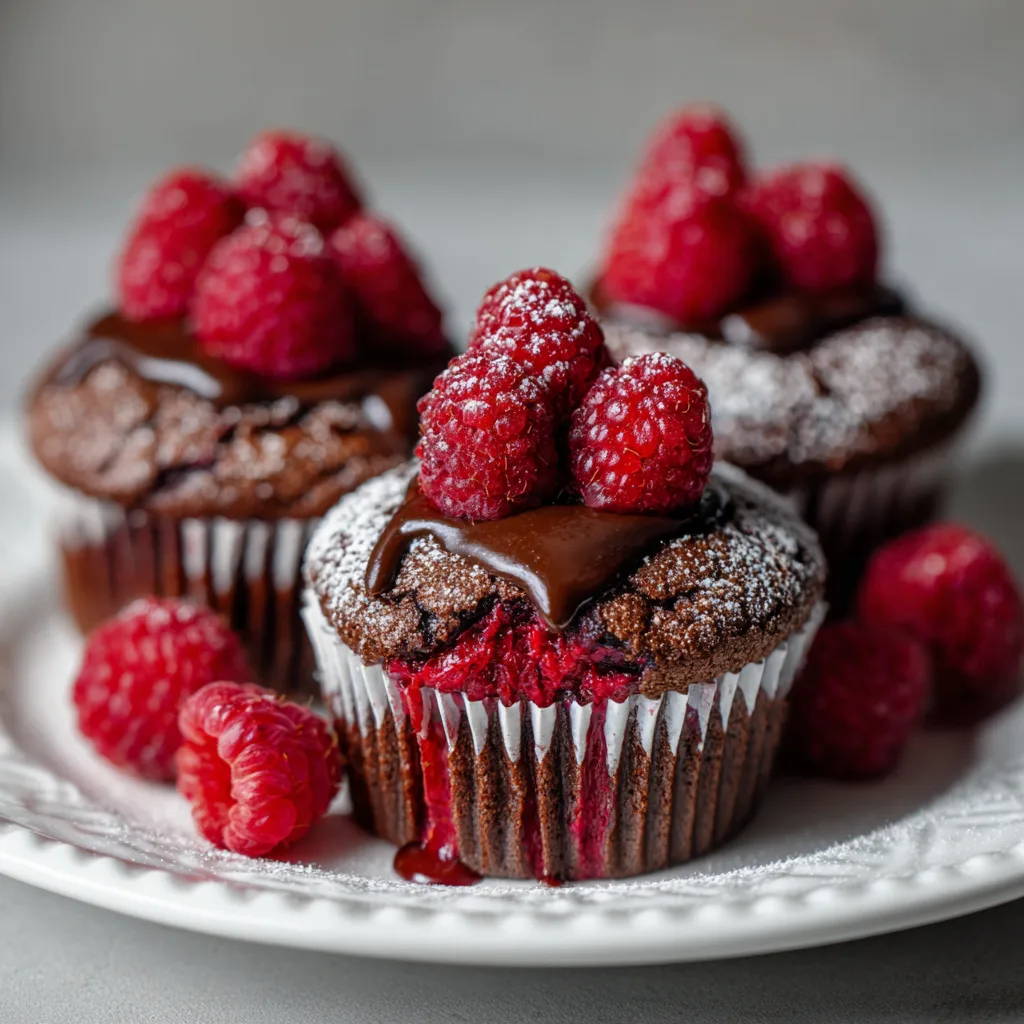Molten Raspberry Chocolate Cupcakes