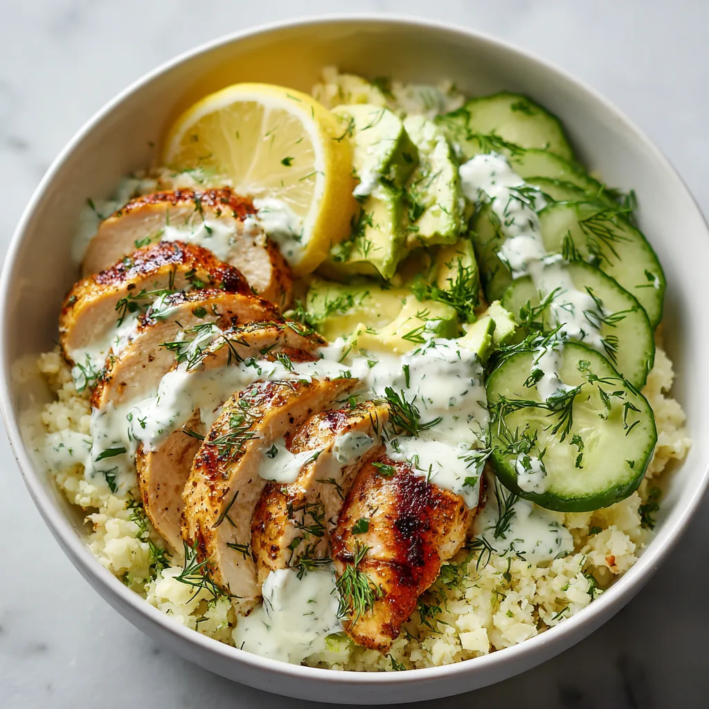 Low Carb High Protein Lemon Dill Chicken Bowl – Fresh, Light & Packed With Protein