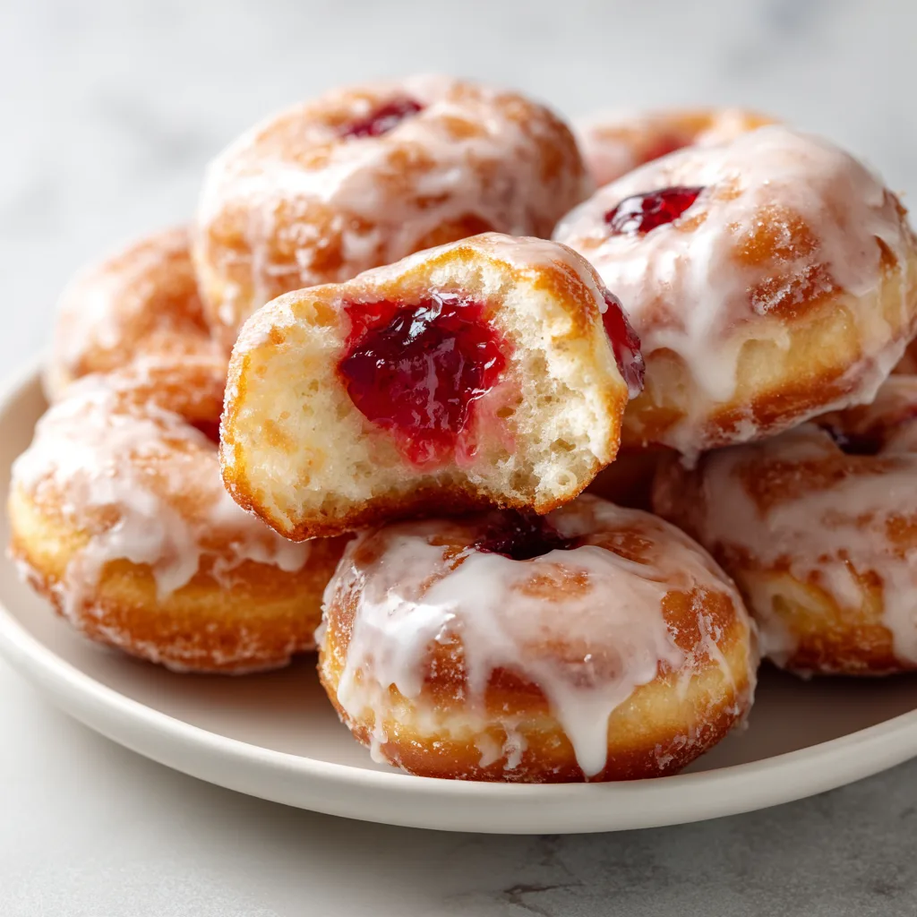 Homemade Glazed Strawberry Jam Donuts – Bakery Style at Home