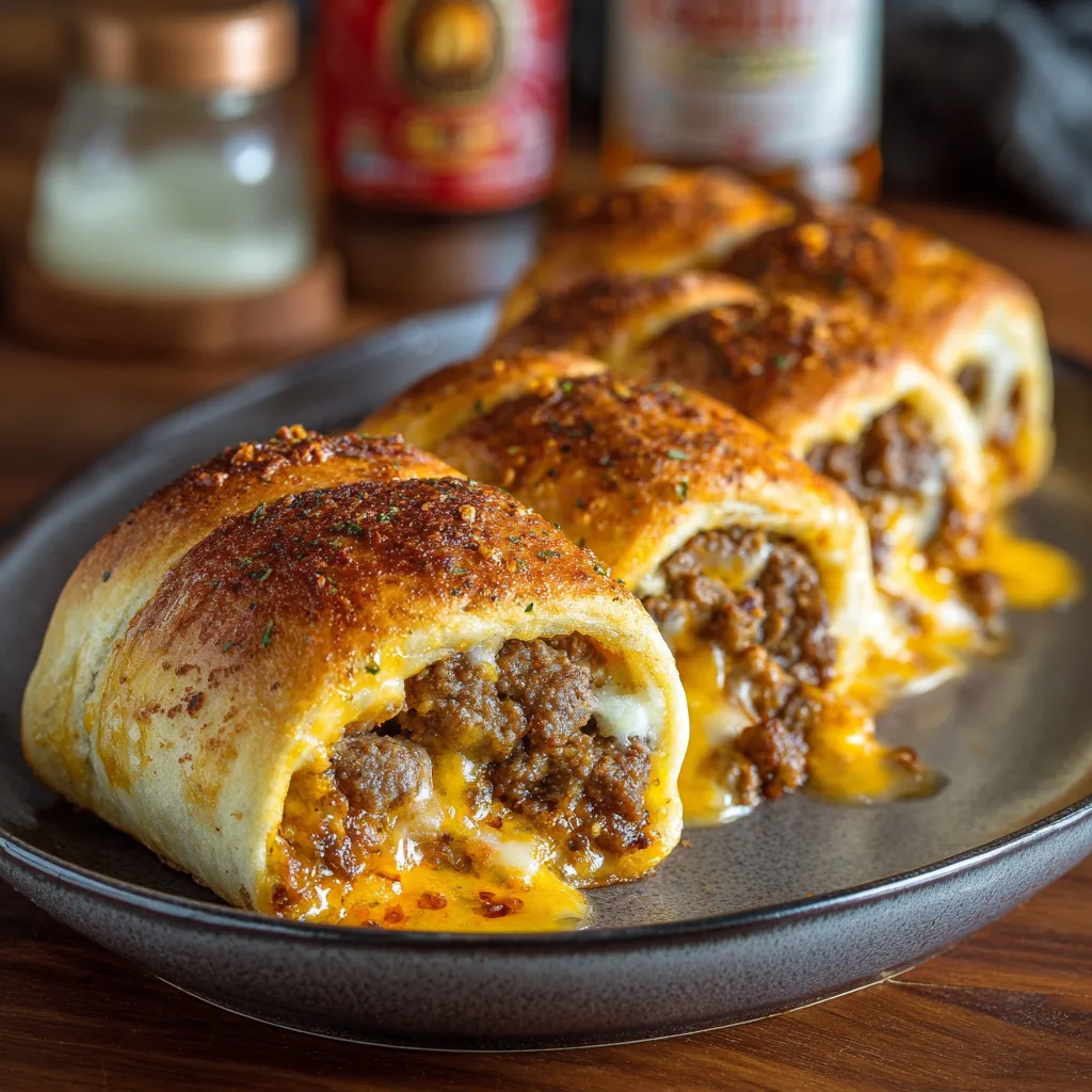 Easy Garlic Butter Beef Cheeseburger Rollups