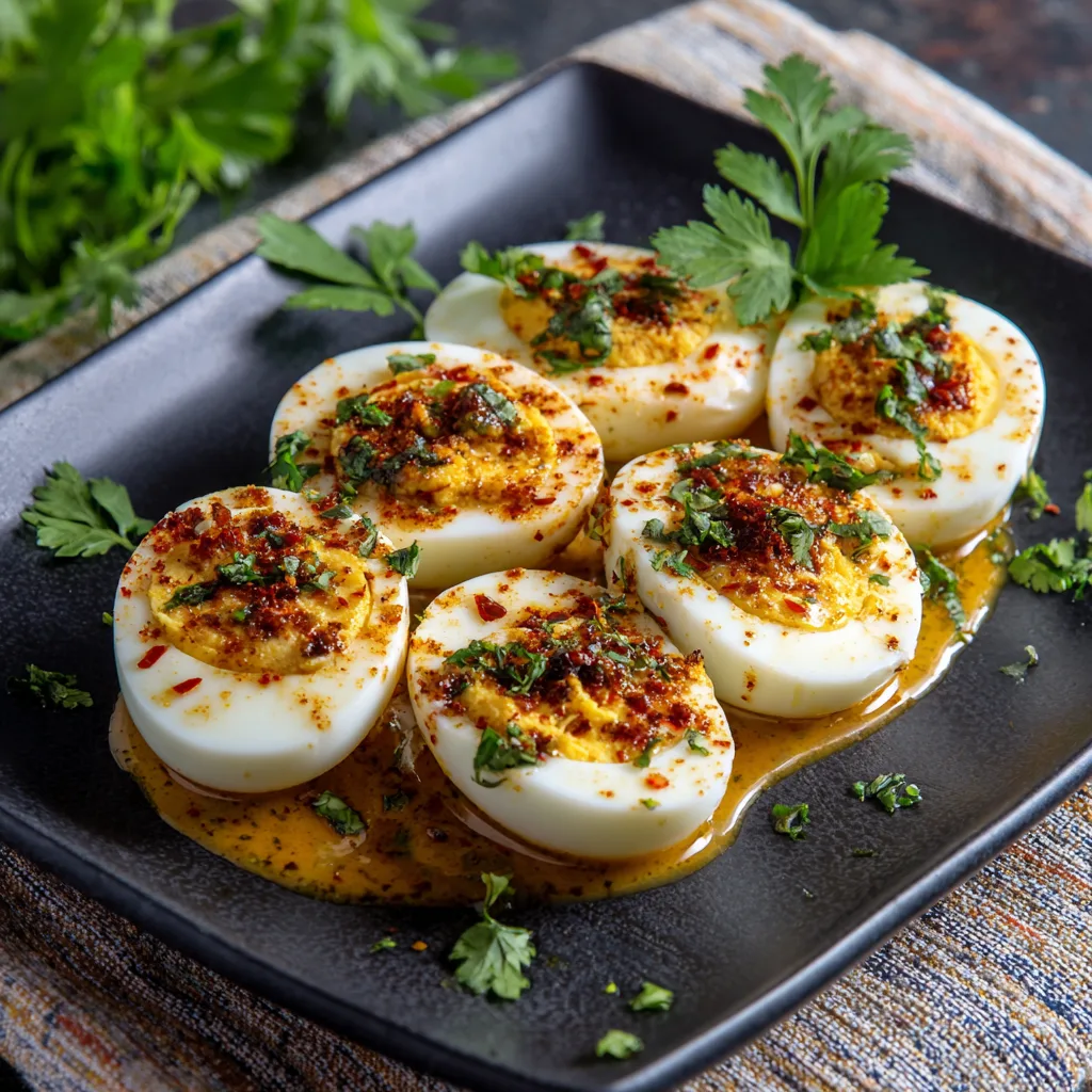 Cajun Boiled Eggs with Spicy Garlic Butter Sauce | Keto & Low-Carb Snack