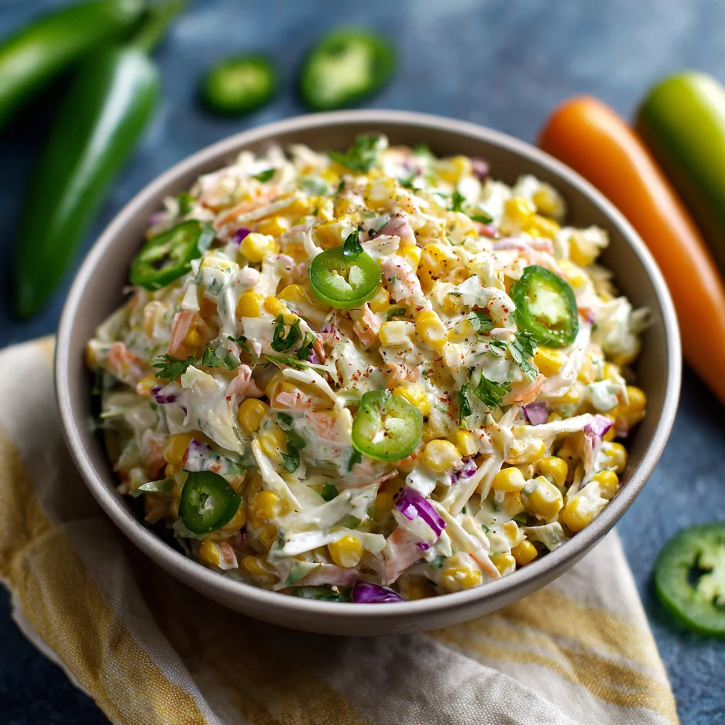 Jalapeño Corn Coleslaw – Fresh, Creamy & Spicy Summer Side Dish