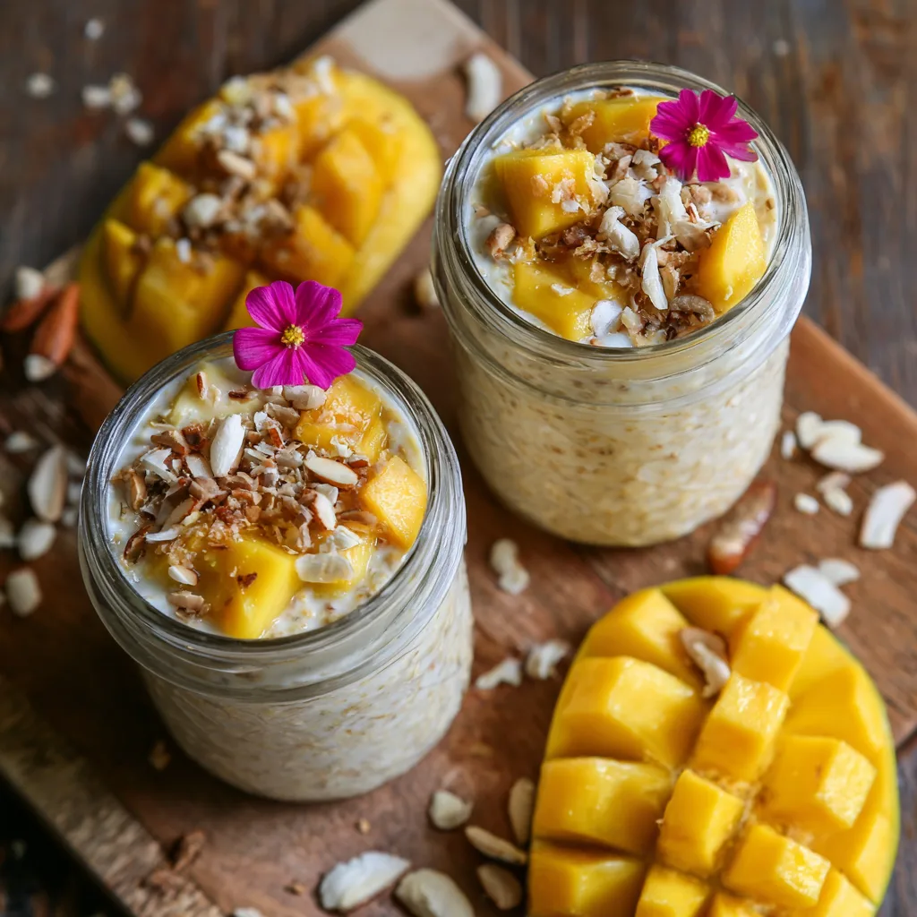 Mango Coconut Overnight Oats: Creamy Tropical Healthy Breakfast