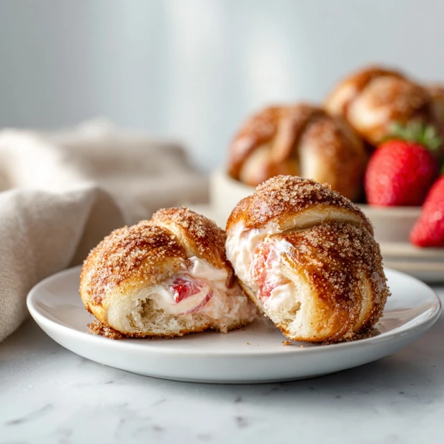 Strawberry Cream Stuffed Cinnamon Sugar Pretzel Knots (Soft, Sweet & Irresistible)