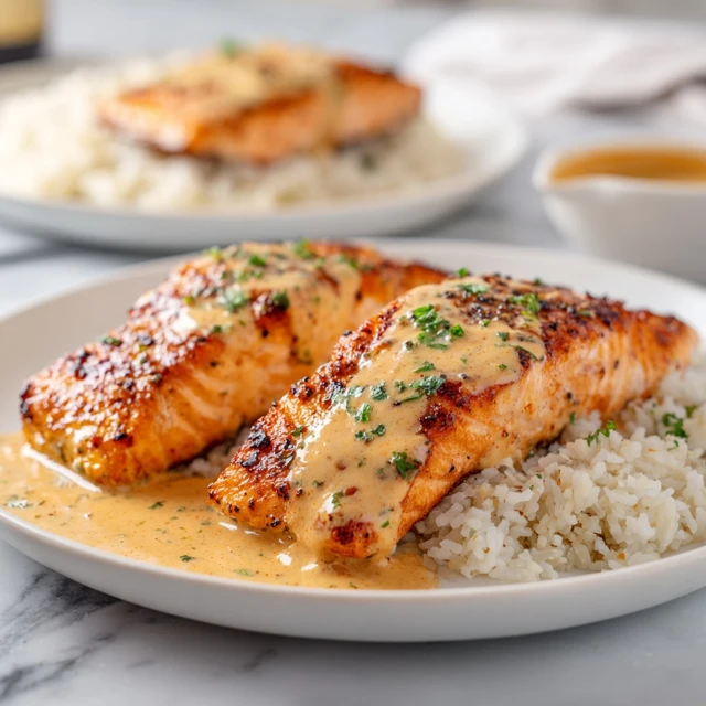 Creamy Garlic Butter Salmon with Rice: A Rich and Elegant Everyday Meal