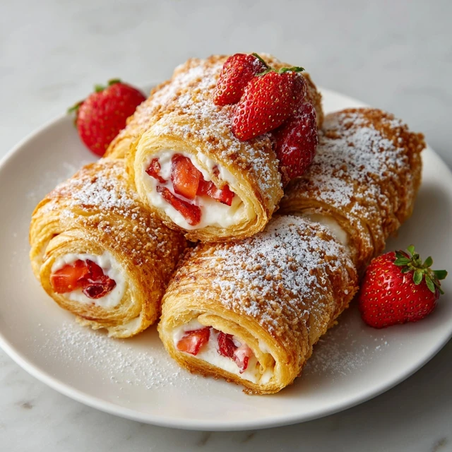 Strawberry Cream Stuffed Croissant Pancake Rolls: A Dreamy Brunch Fusion