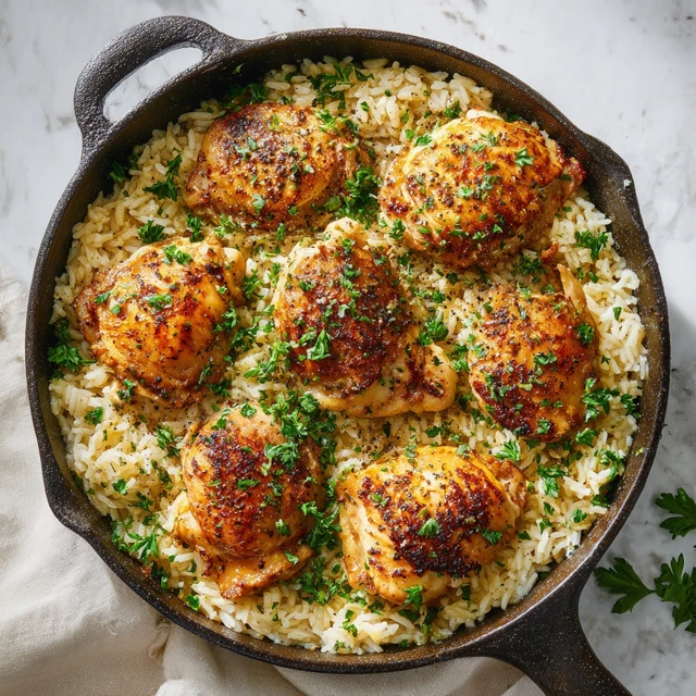 Garlic Butter Chicken & Rice Skillet: The Ultimate One-Pan Comfort Meal
