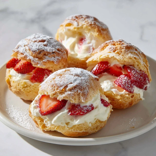 Strawberry Shortcake Cream Filled Choux Buns – Light, Airy & Irresistible