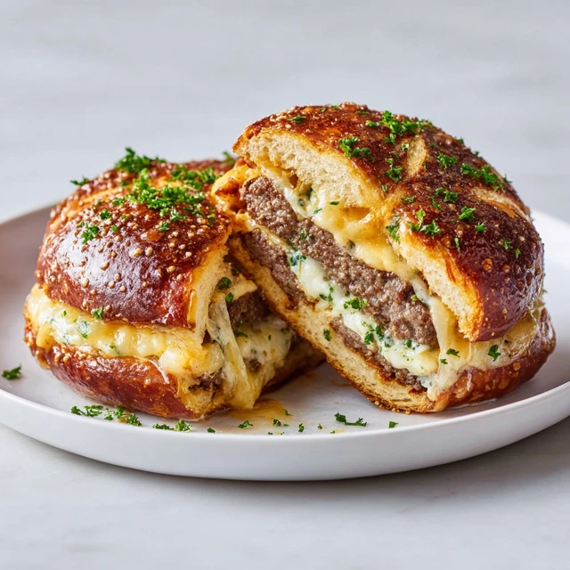 Triple Cheese Garlic Butter Grilled Cheese Stuffed Pretzel Burger Melt: The Ultimate Comfort Food Fusion