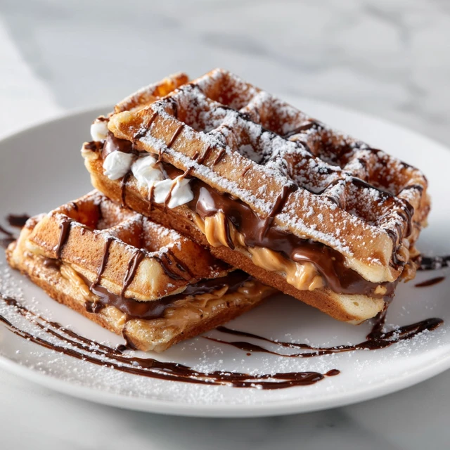 Chocolate Peanut Butter Stuffed Waffle Sandwich: The Ultimate Gooey Dessert Treat