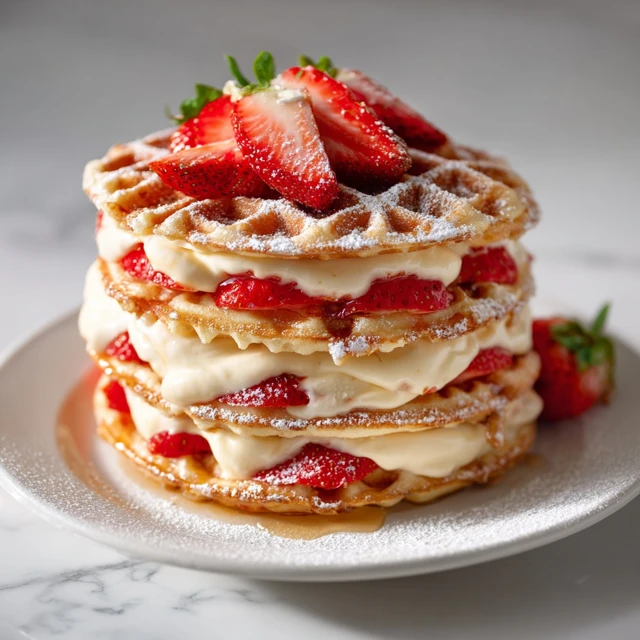 Strawberry Shortcake Custard Cream Waffle Stack: A Luxurious Brunch Dessert