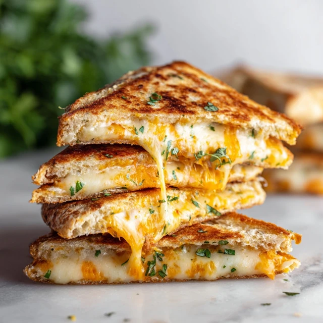 Triple Cheese Garlic Butter Grilled Cheese Pretzel Quesadilla Melt (Ultimate Cheesy Comfort Food)