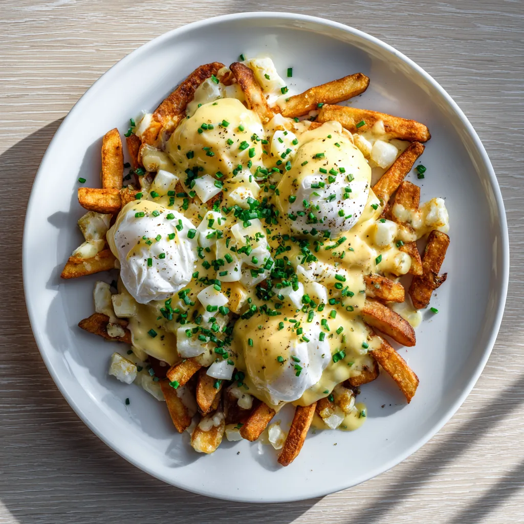 Ultimate Breakfast Poutine with Creamy Hollandaise Sauce