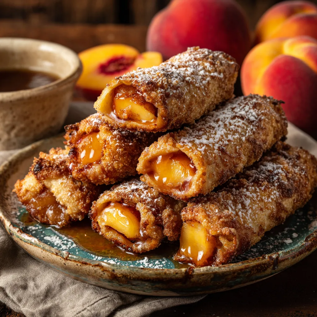 BEST RECIPE For Peach Cobbler Egg Rolls – Crispy, Sweet & Irresistible