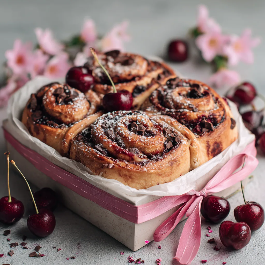 Cherry Chocolate Sweet Rolls for Mother’s Day