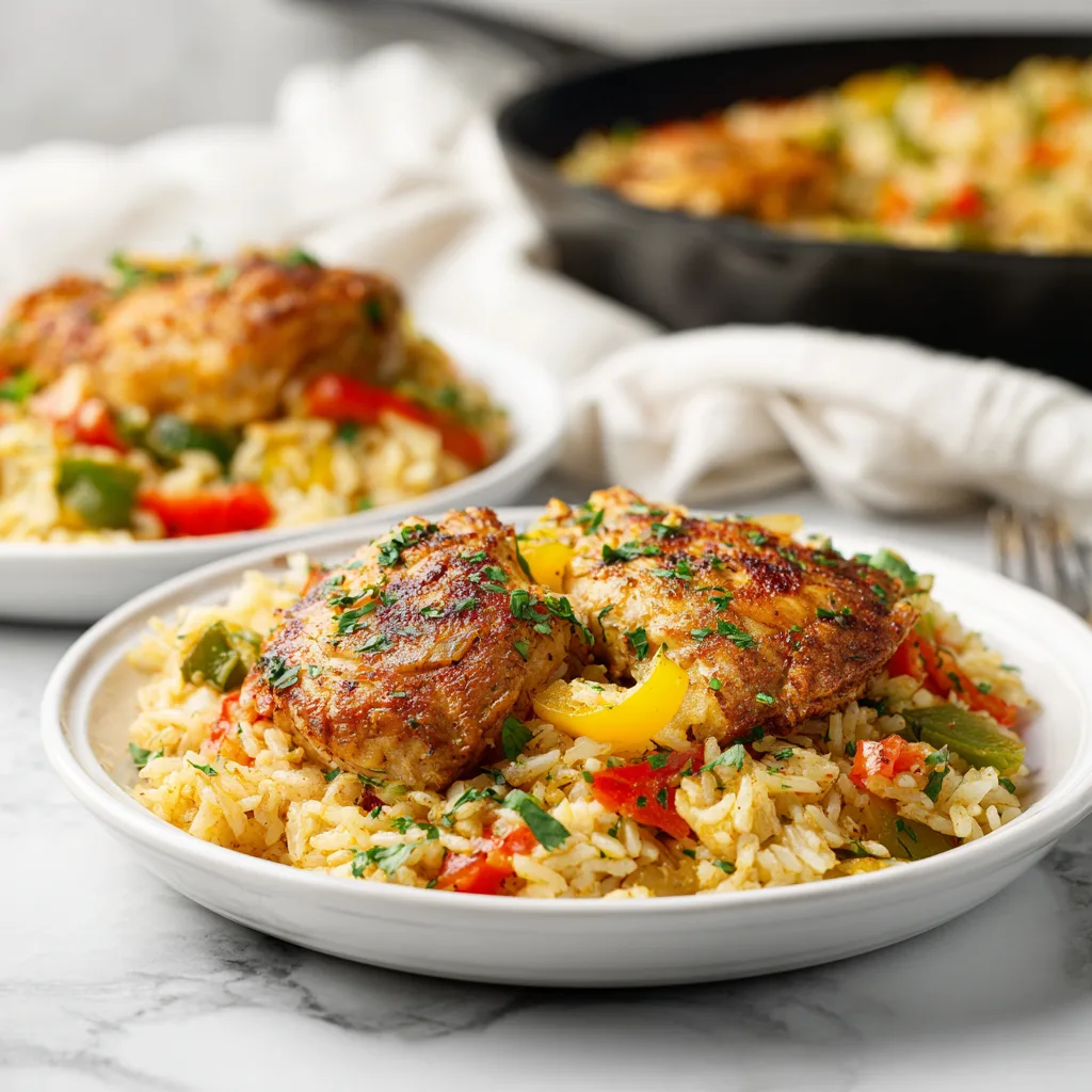 Spicy Cajun Chicken & Rice Skillet – A Bold One-Pan Comfort Meal