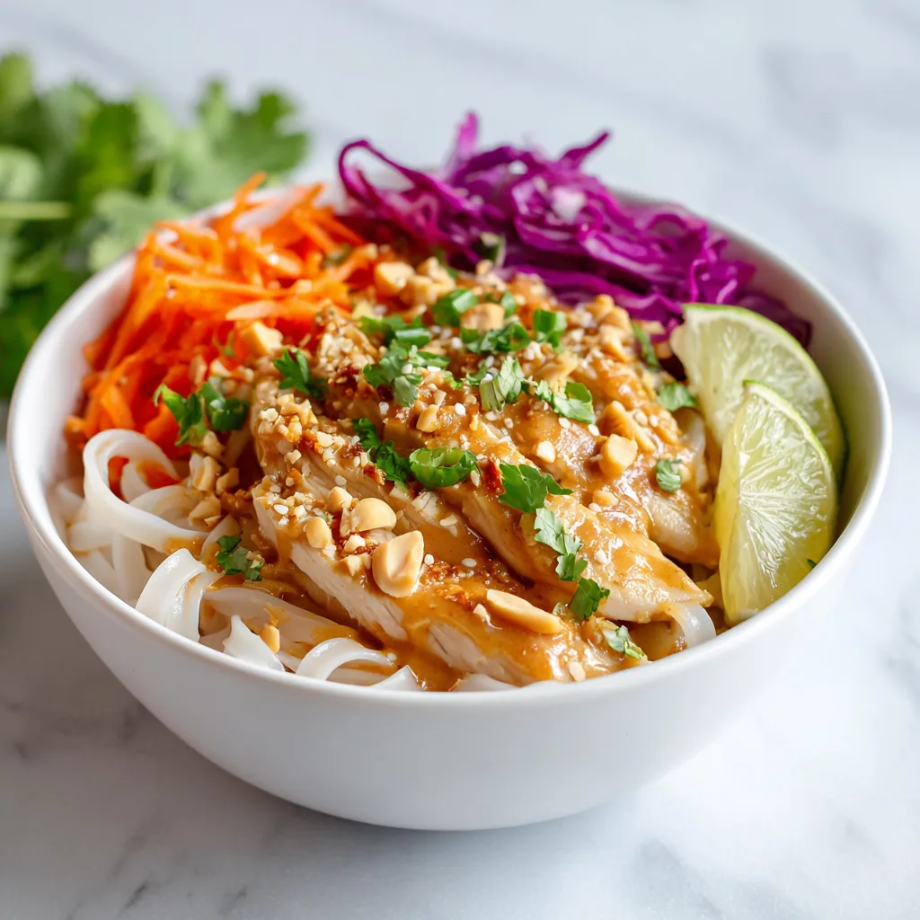 Spicy Thai Peanut Chicken Noodle Bowls