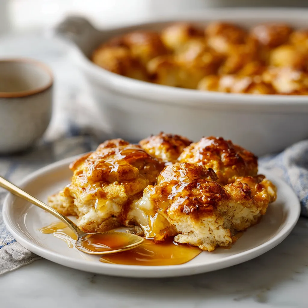 Hot Honey Pretzel Chicken Cheesy Biscuit Bake