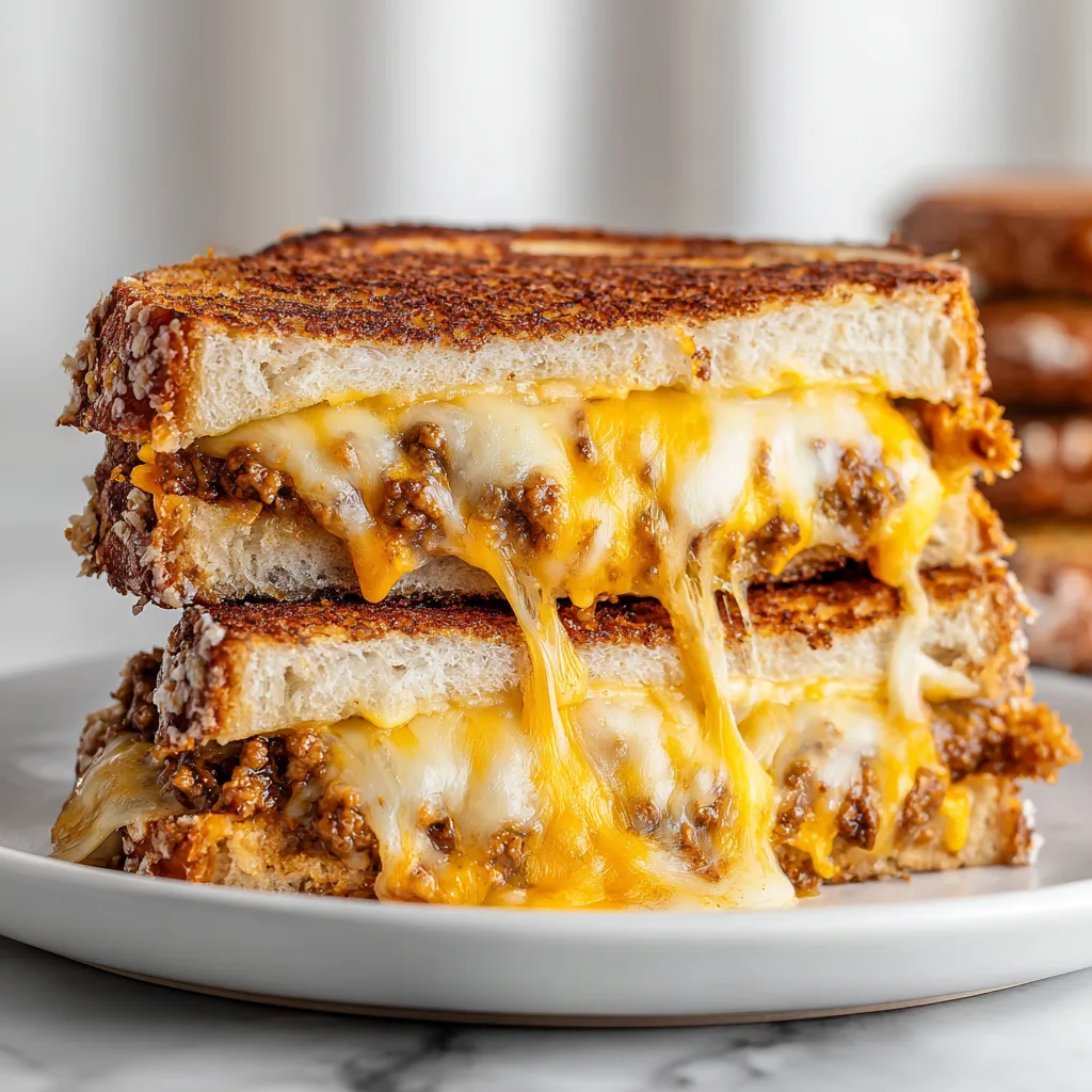 Triple Cheese Garlic Butter Grilled Cheese Pretzel Taco Melt