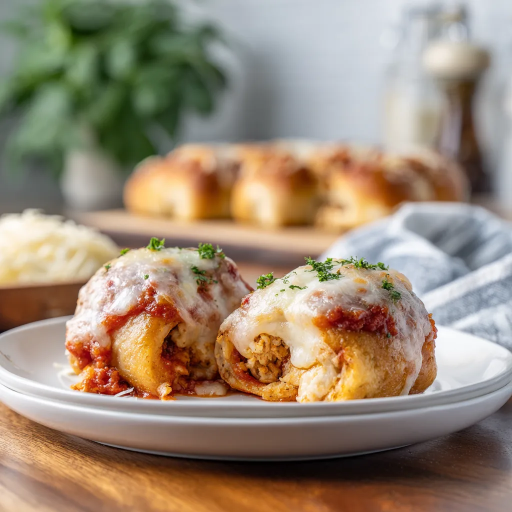 Cheesy Chicken Parmesan Stuffed Rolls