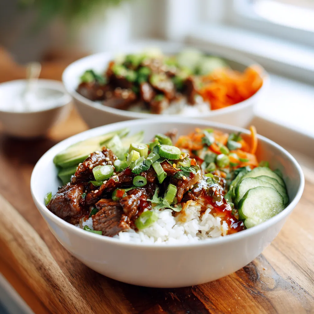 Honey Sriracha Beef Rice Bowls