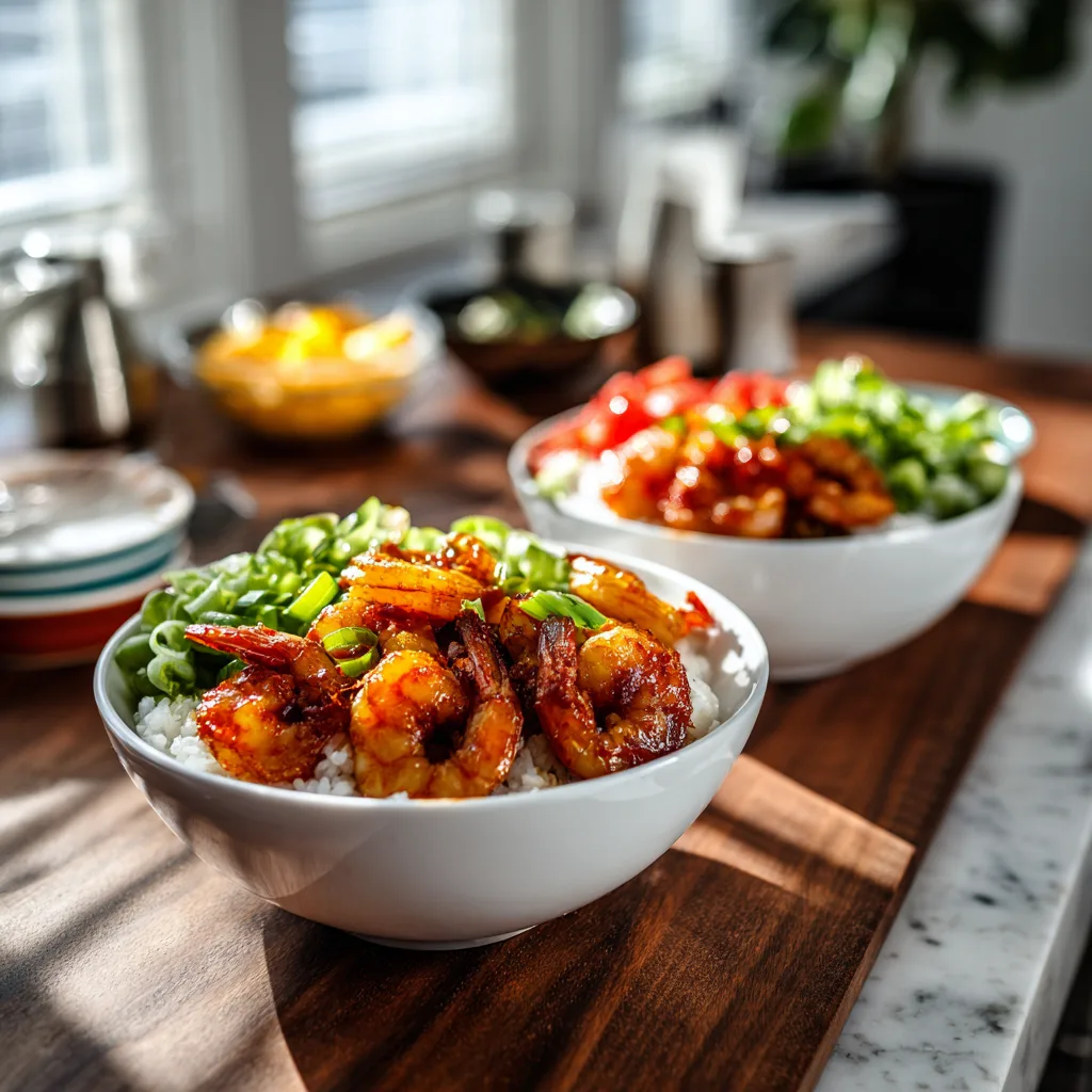 Spicy Sweet Chili Shrimp Rice Bowls
