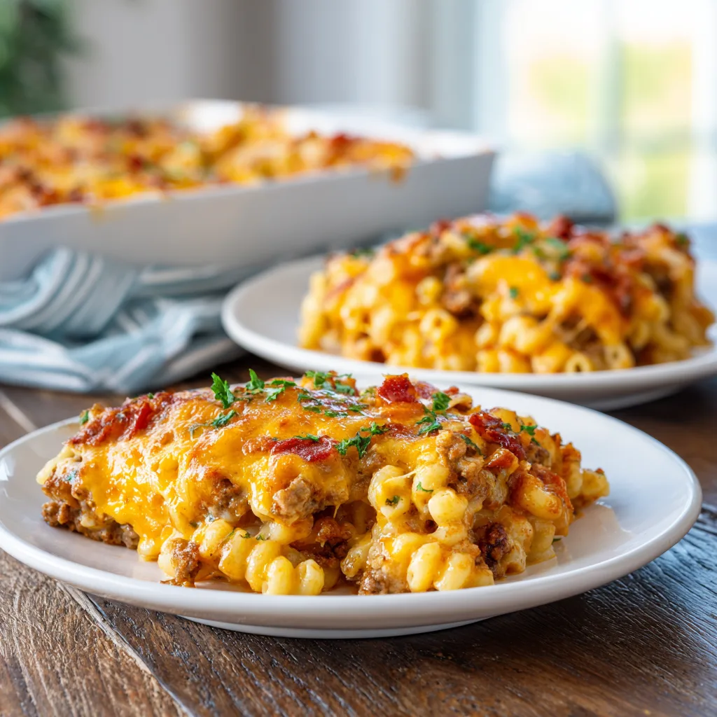 Cheesy Bacon Cheeseburger Pasta Bake
