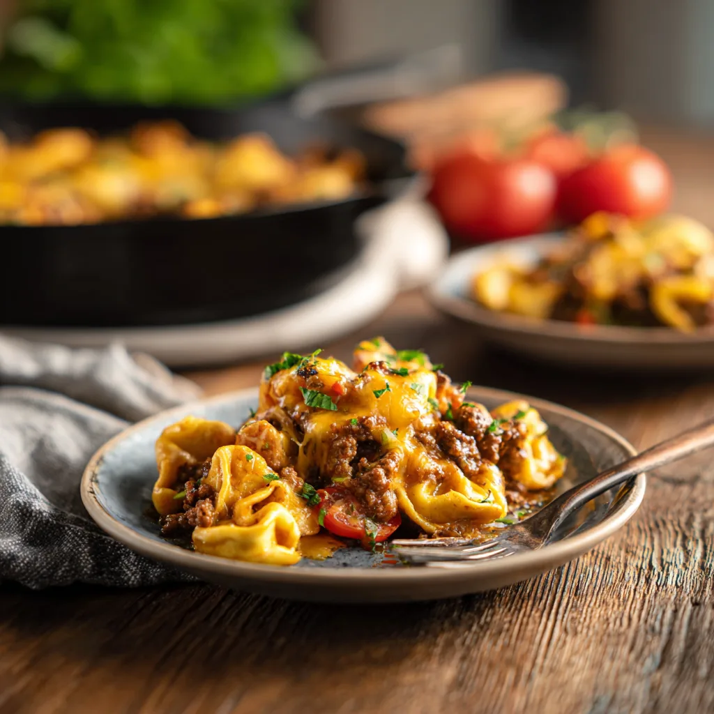 Cheesy Beef Taco Tortellini Skillet 🌮🧀 | Ultimate One-Pan Comfort Food Dinner