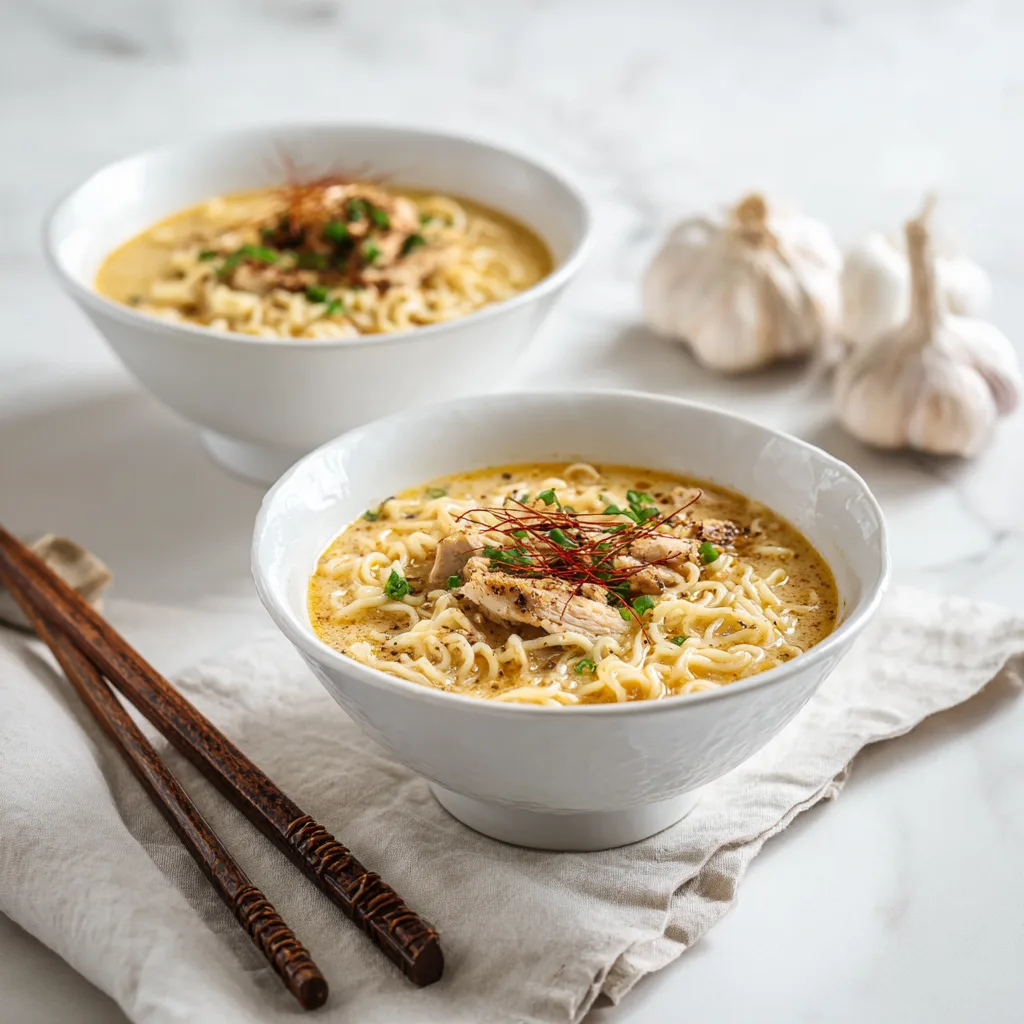 Creamy Garlic Butter Chicken Ramen