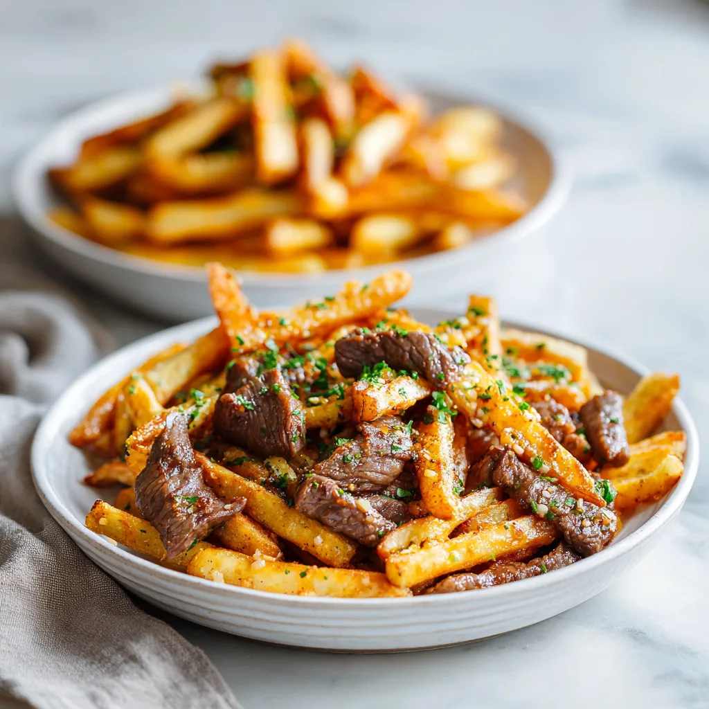 Loaded Garlic Butter Steak Fries Bowl