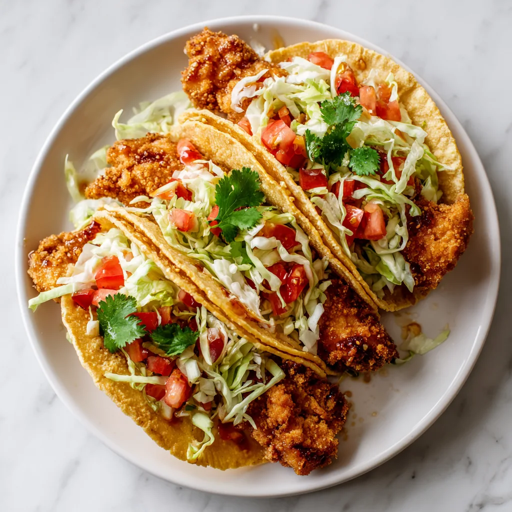 Crispy Hot Honey Chicken Crunch Tacos