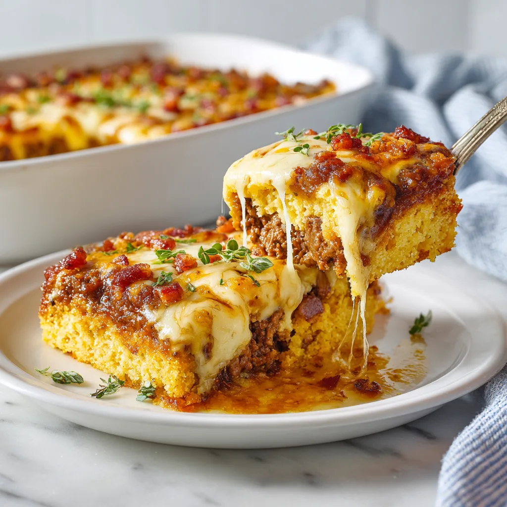 Cheesy BBQ Bacon Beef Cornbread Casserole – The Ultimate Comfort Food Bake